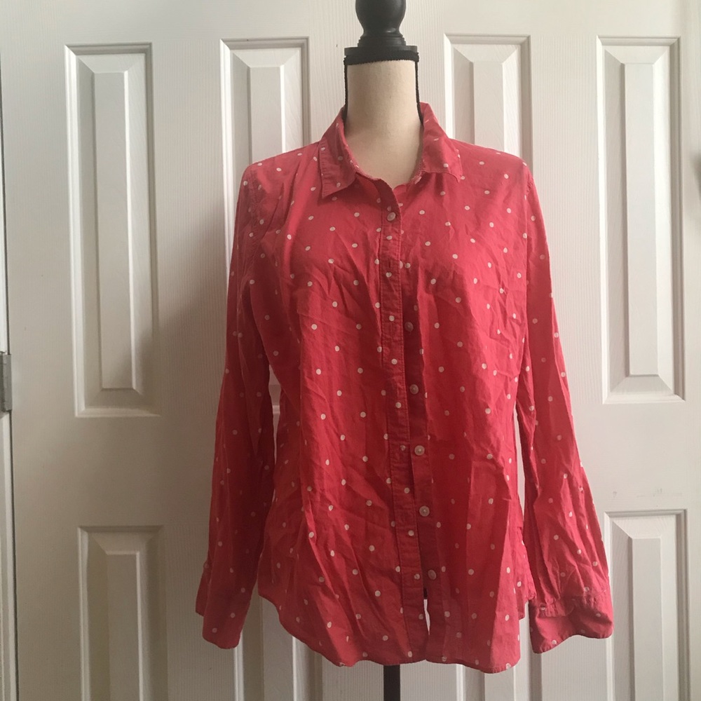 Crown and Ivy Polka Dot Button Up